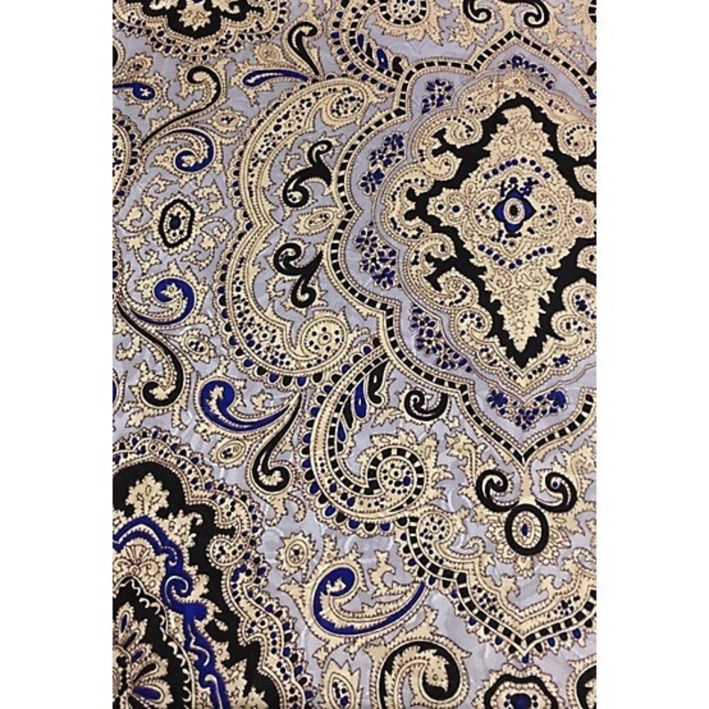 Wyoming Traders Wild Rag Ivory Gold Paisley 100% Silk Western Scarf 34.5"